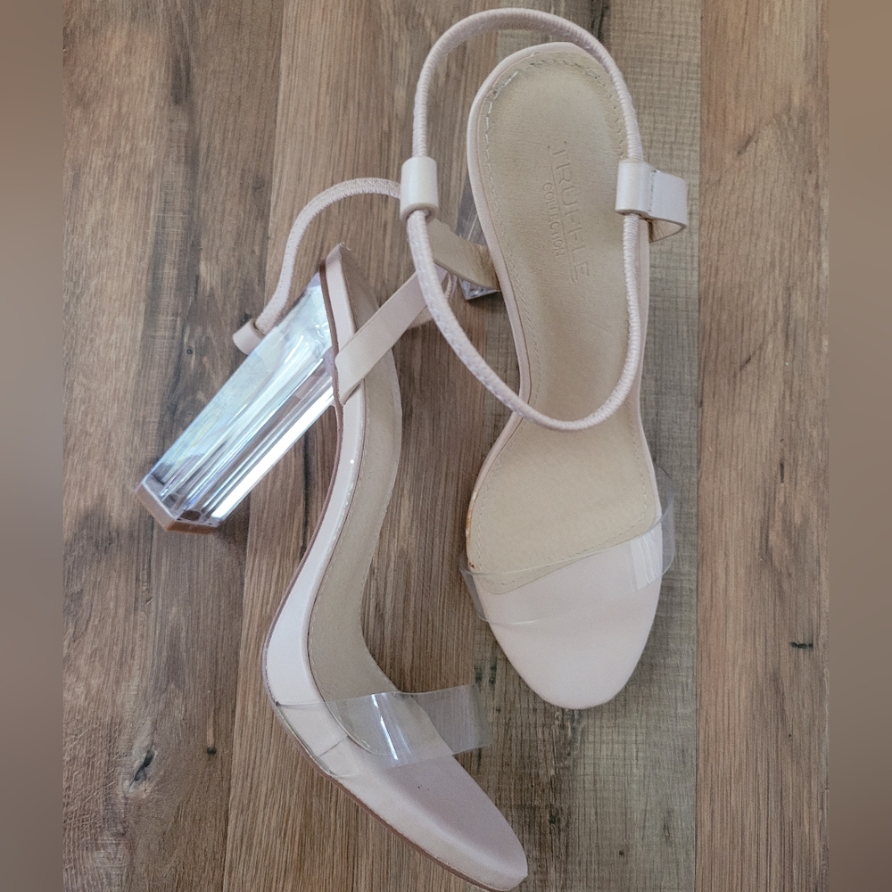 Truffle Clear and Creme Heels